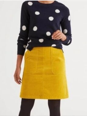 Boden Corduroy Mini Skirt in Mustard Yellow